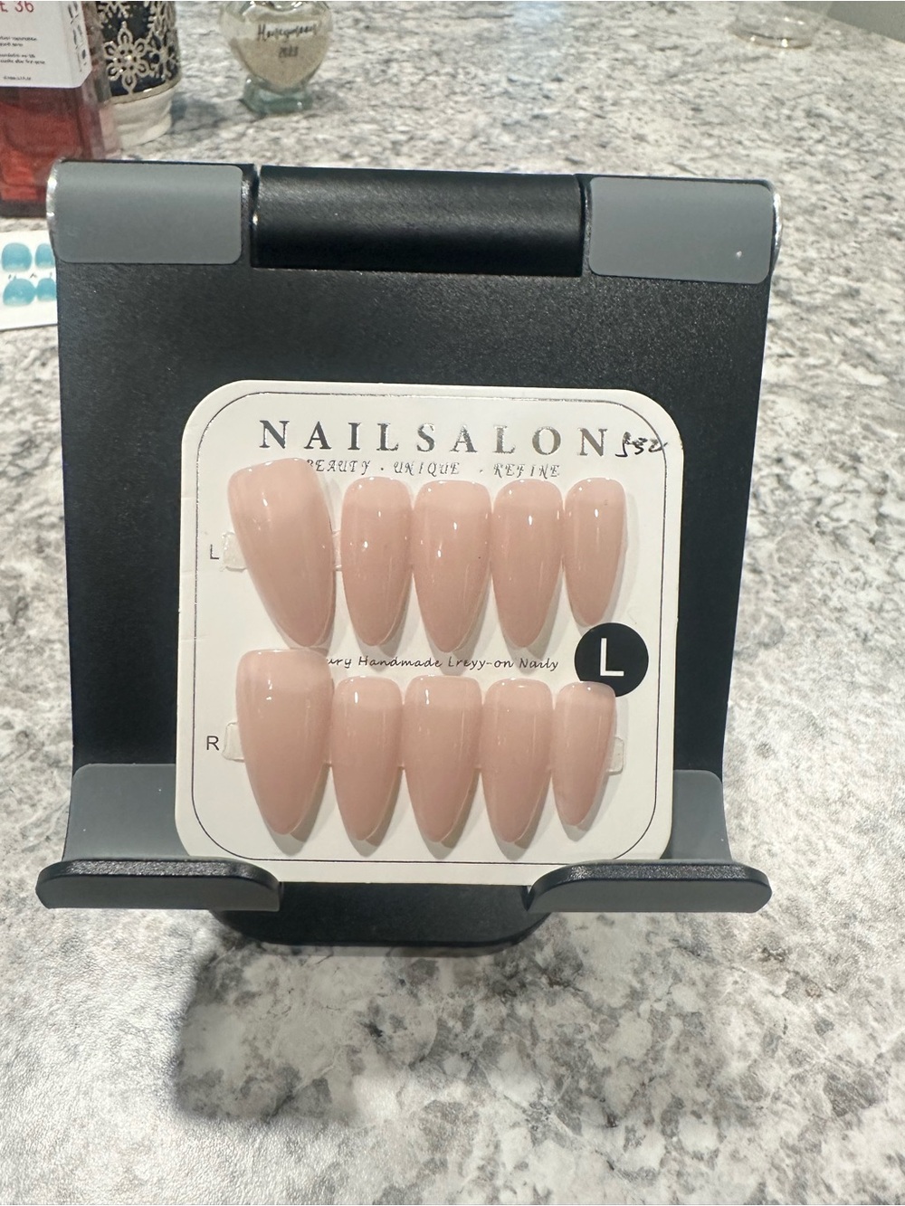 NailSalon Nude Press-On Stiletto Nails - Set of 10